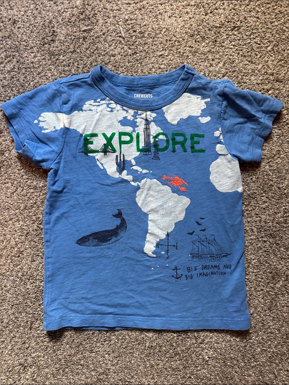 Crewcuts Blue 'Explore' Map Graphic Tee